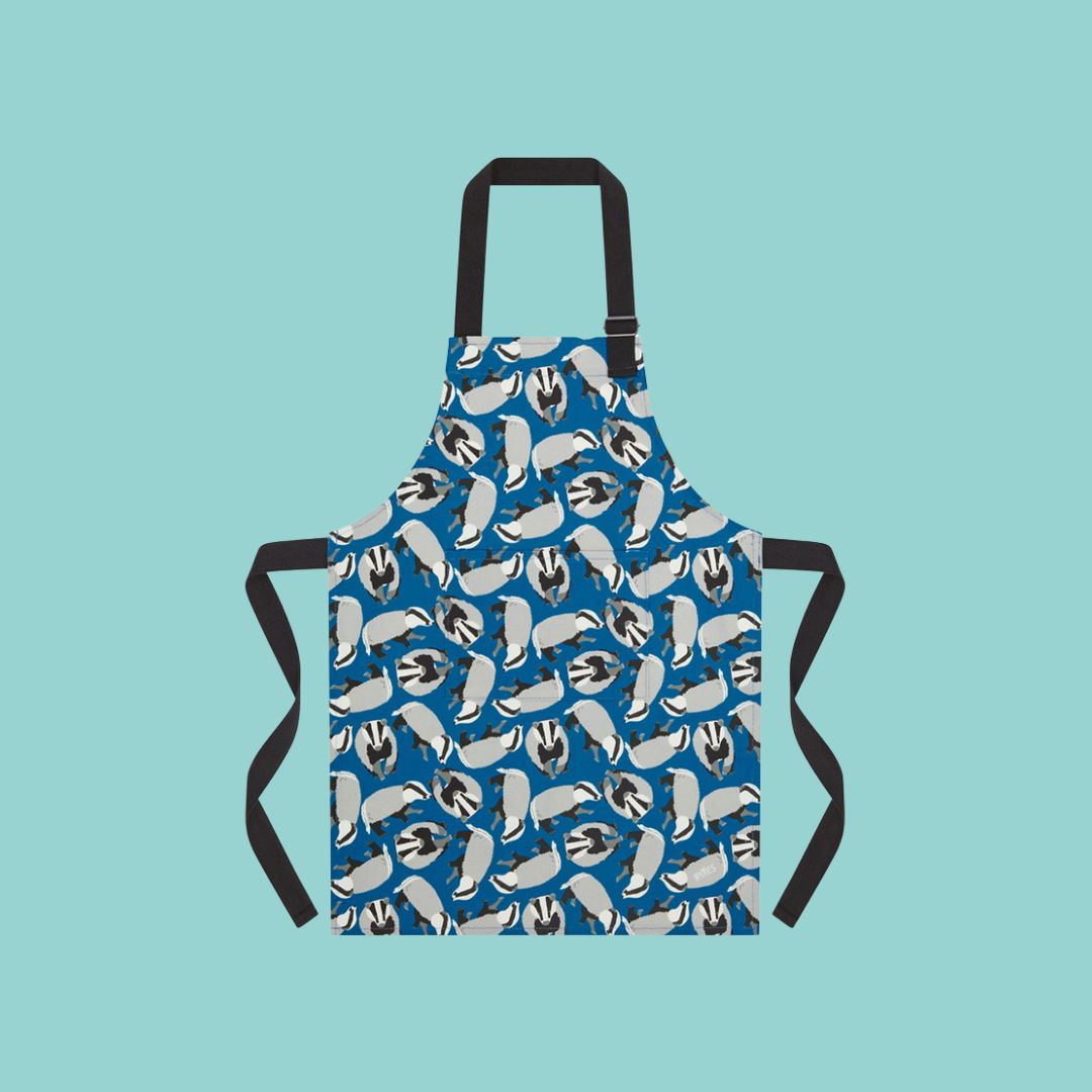 blue badger organic cotton apron