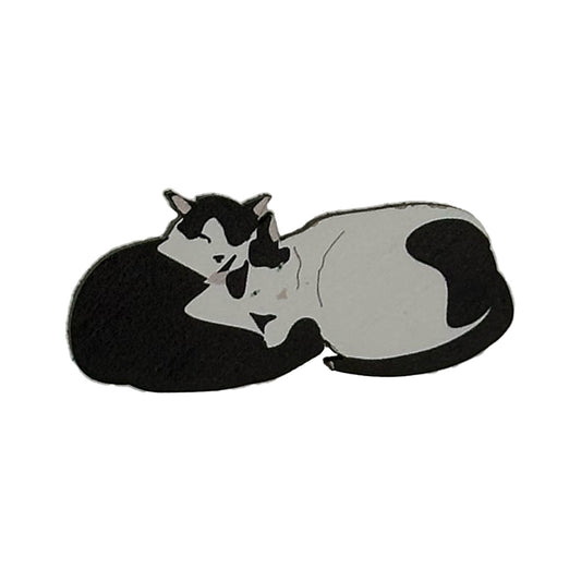 Cats wooden pin badge