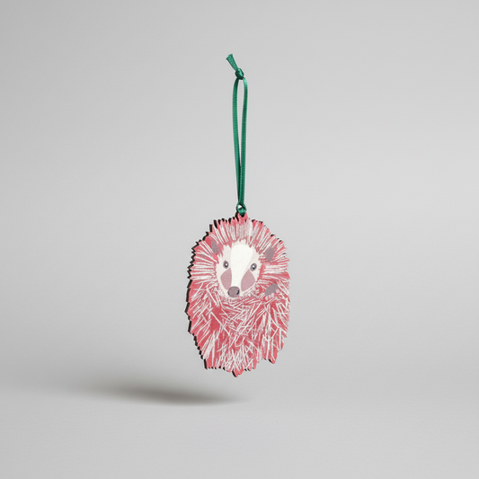 Hedgehog wooden hanging decoration