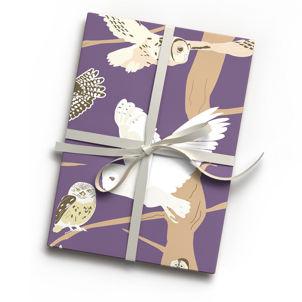 British Owls Wrapping Paper