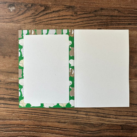 inside front cover of rabbit design pocket notebook