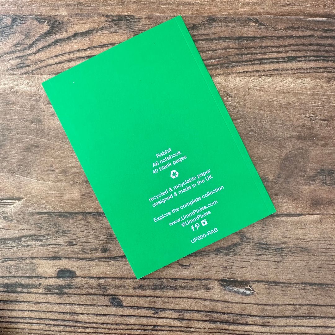 back cover of rabbit design pocket notebook
