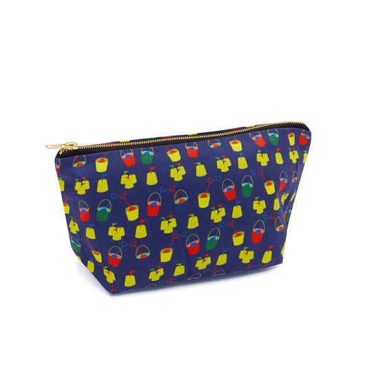 blue seaside really useful bag with printed waterproof lining