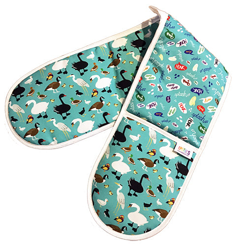 Ducks Oven Gloves in Organic Cotton, designed and made in Brritain