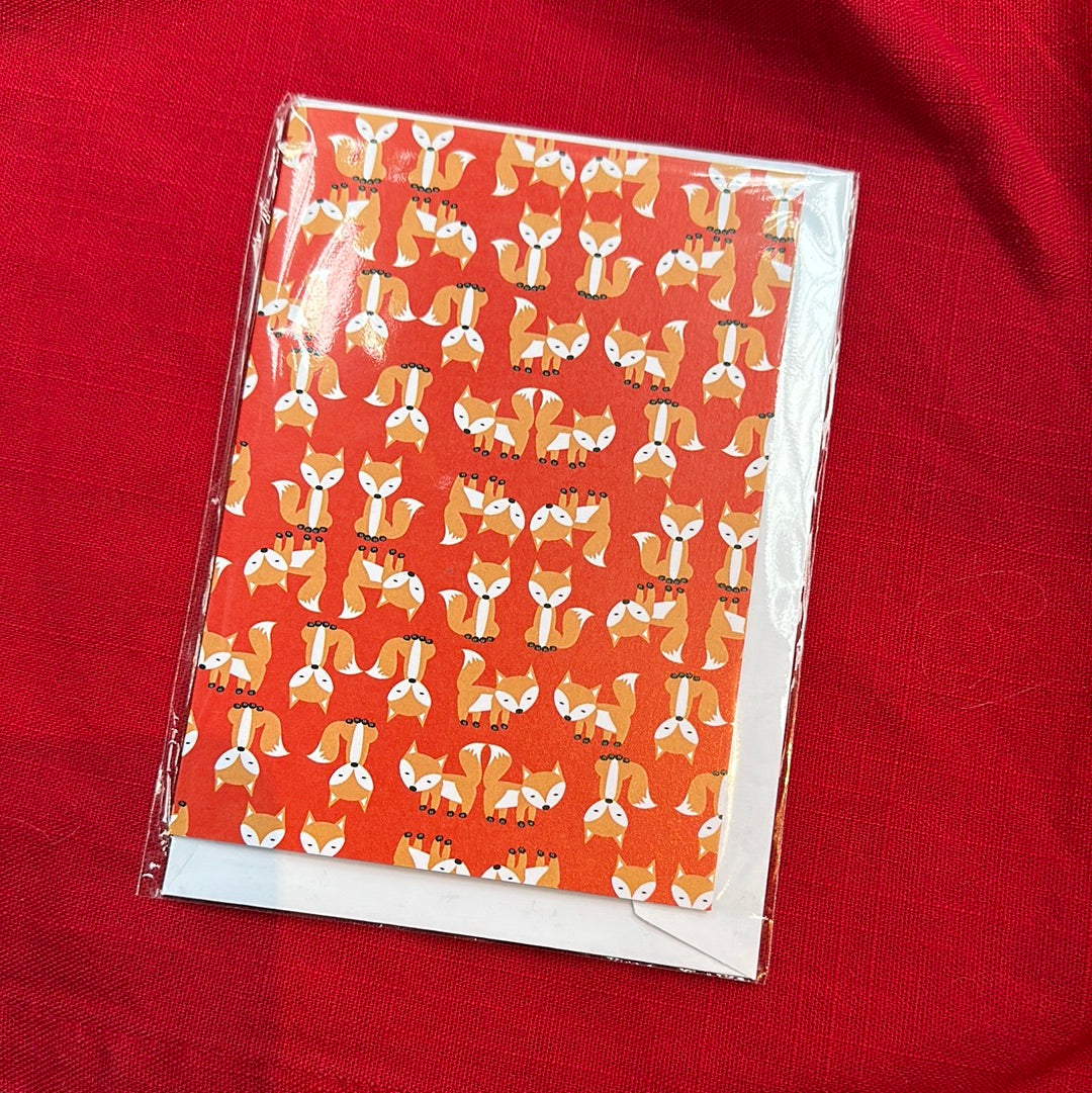 Foxes Cards and Envelopes - pack of 5