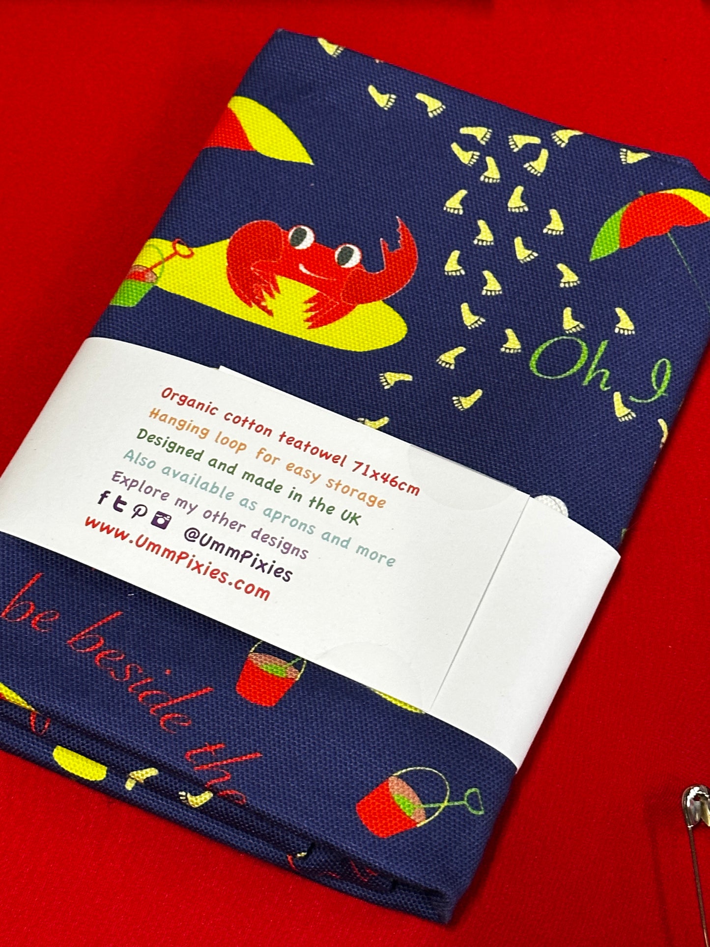 Seaside Deckchairs Tea towel