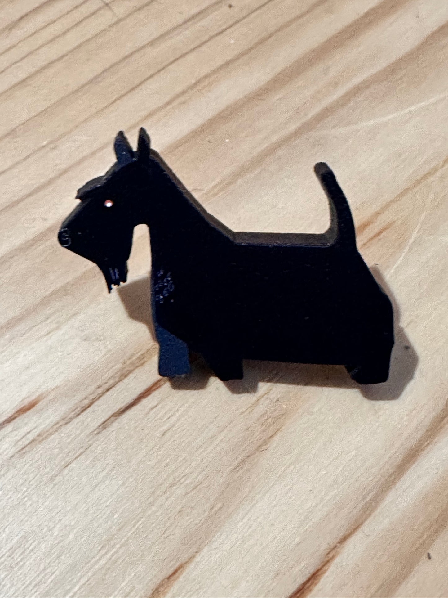 Scottish Terrier Wooden pin badge 