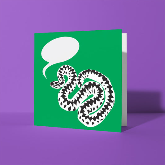 What does the Adder Say? Square Snake Greetings Card