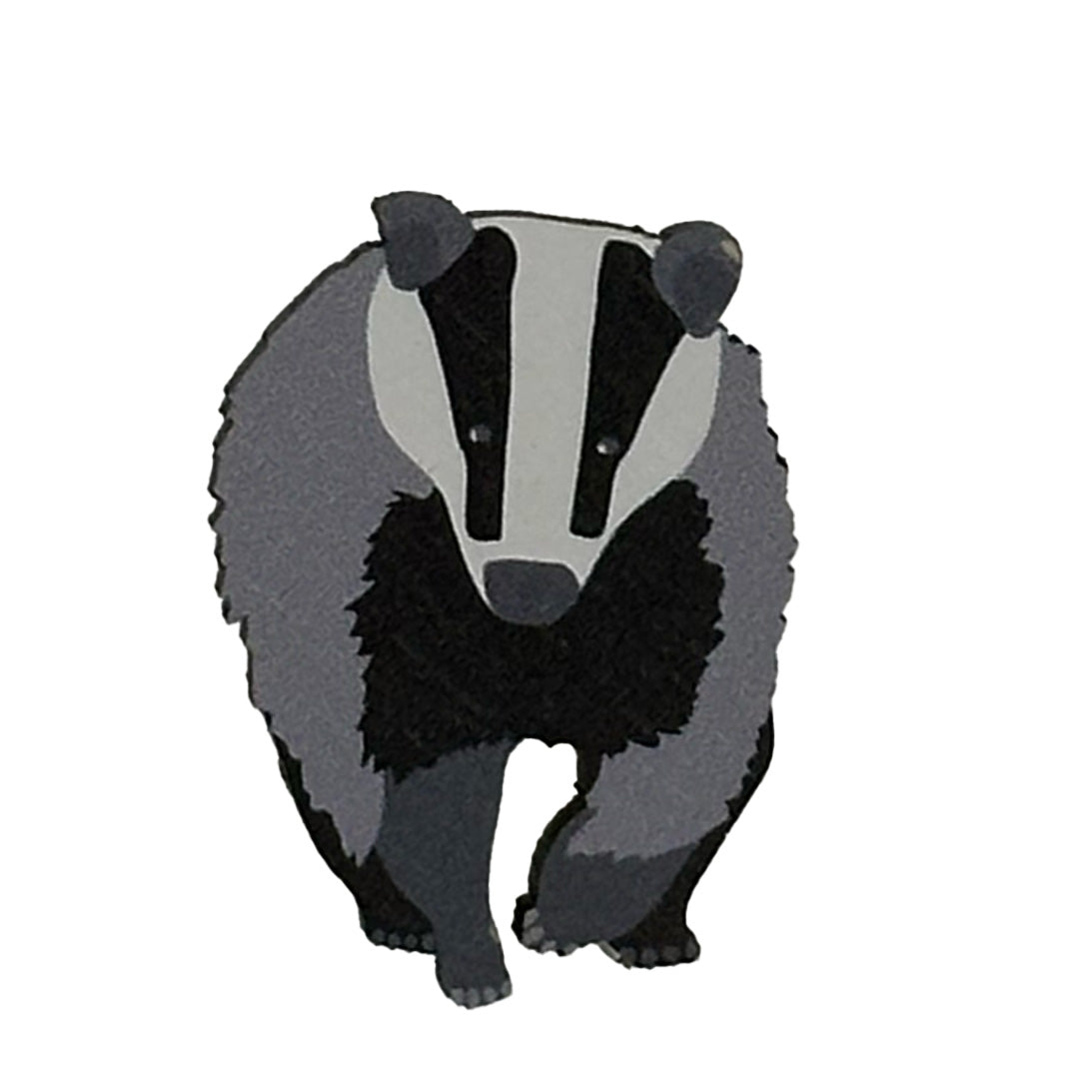 Wooden badger pin badge 