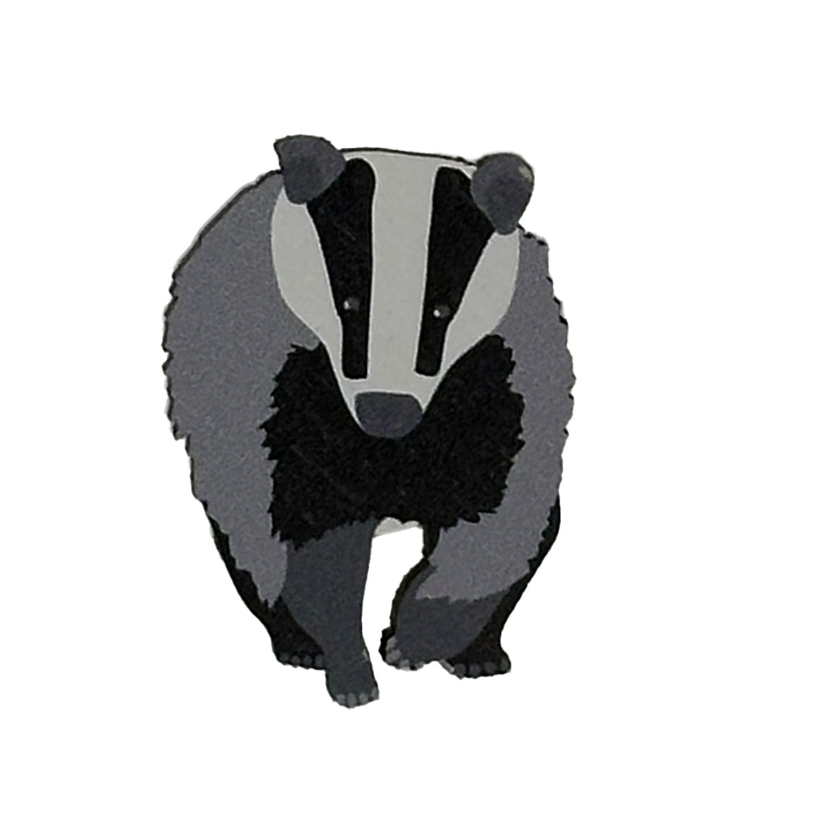 Wooden badger pin badge 