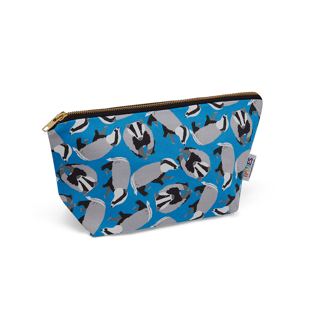 Blue Badgers Design really useful bag shown with zip closed