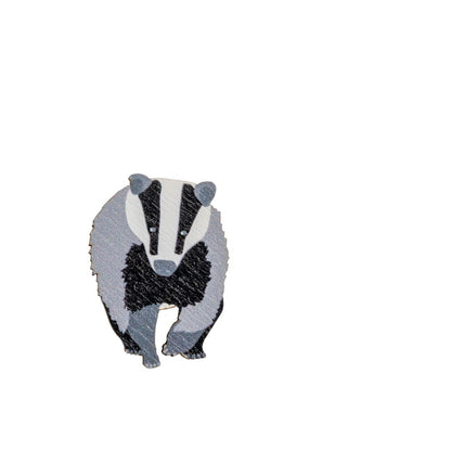 Badger Wooden Pin Badge