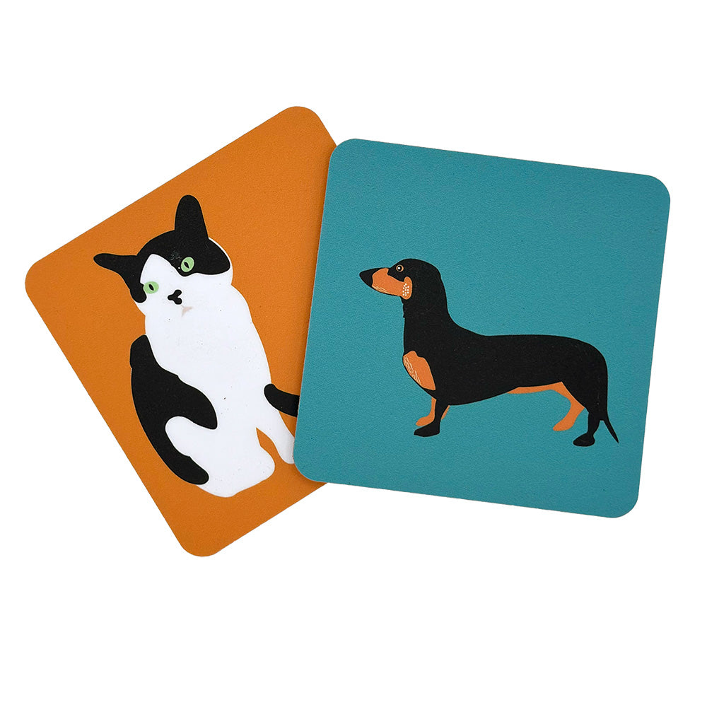 cat and dog coasters from UmmPixies