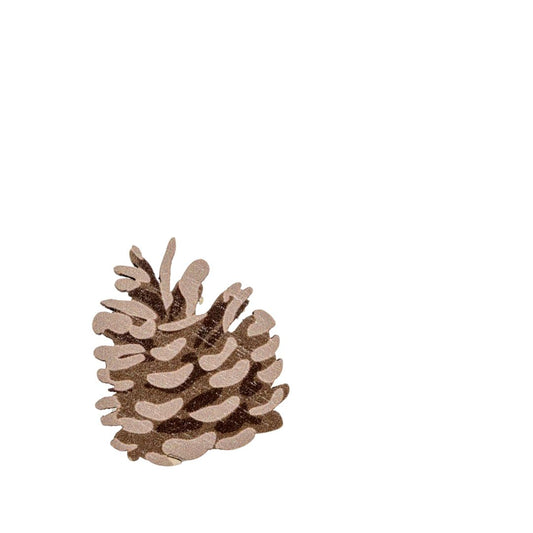Pine Cone wooden pin badge