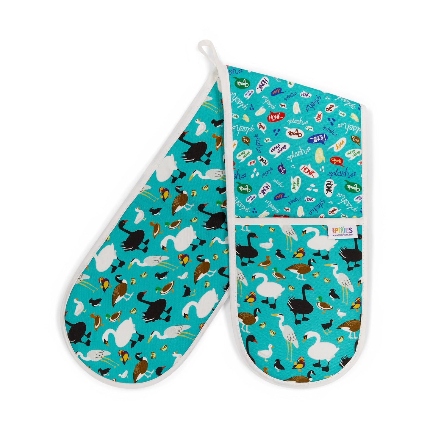Ducks Oven Gloves in Organic Cotton, designed and made in Brritain 
