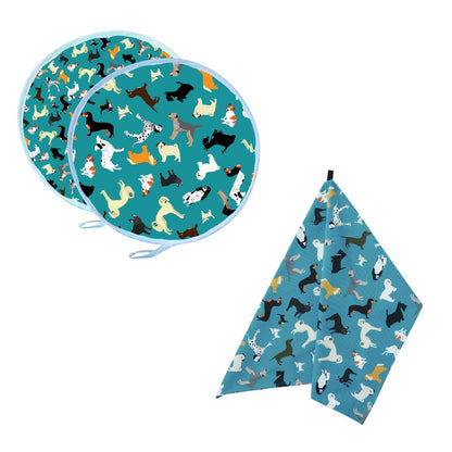 Aga Cover & Tea Towel Set: Dogs New Tricks: Pre-order