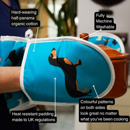 Dogs New Tricks Double Oven Gloves