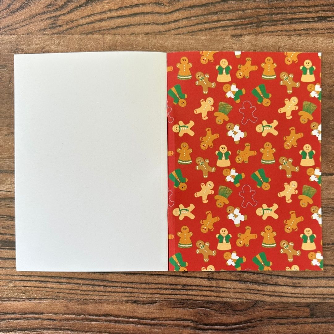 detail of the Inside back cover of dog pocket notebook showing design detail