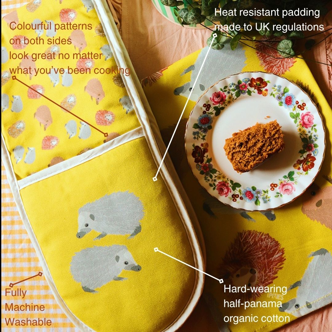 Hedgehogs Colourful Double Oven Gloves