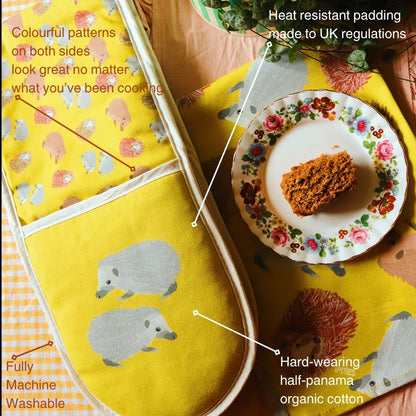 Hedgehogs Colourful Double Oven Gloves
