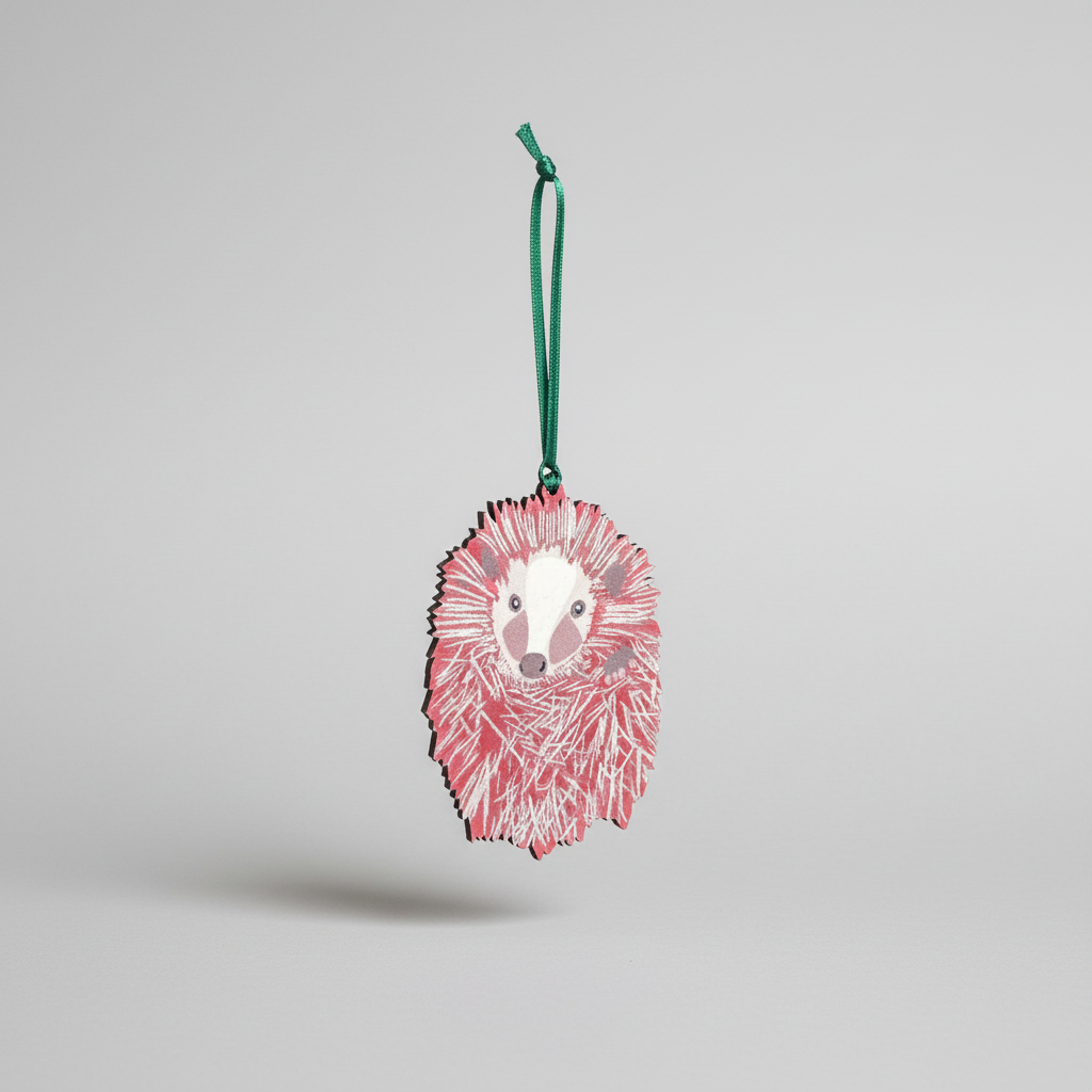 Hedgehog wooden hanging decoration 