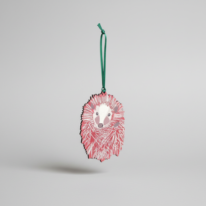 Hedgehog wooden hanging decoration 