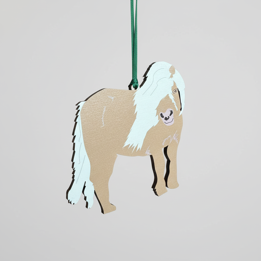 Wooden Shetland Pony Hanging Decoration