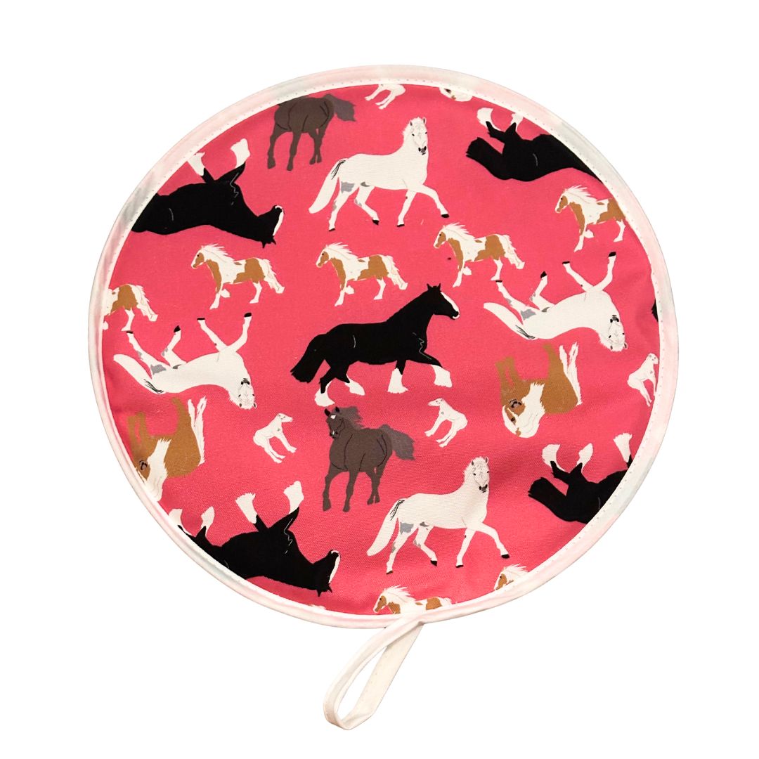 Horses & Ponies Pink Aga Cover | Chef's Pad