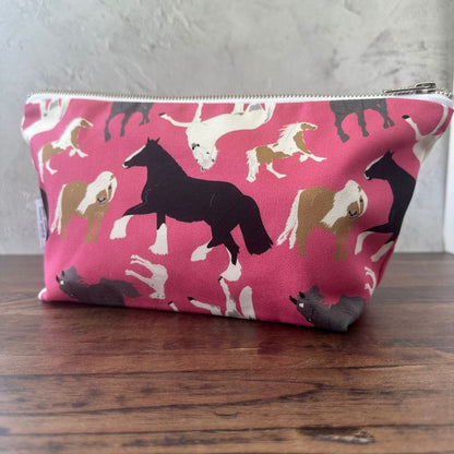Pink Horses illustrated really useful bag shown zipped closed 