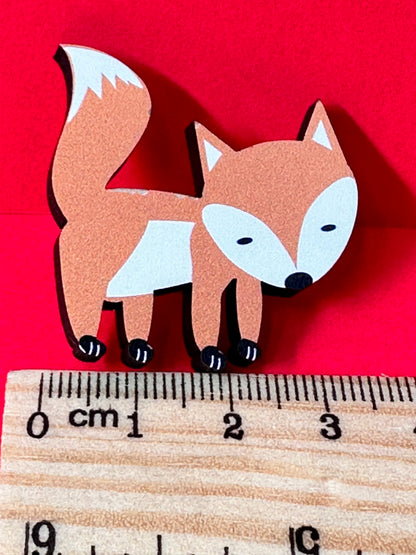 Fox Badges - walking fox 35mm