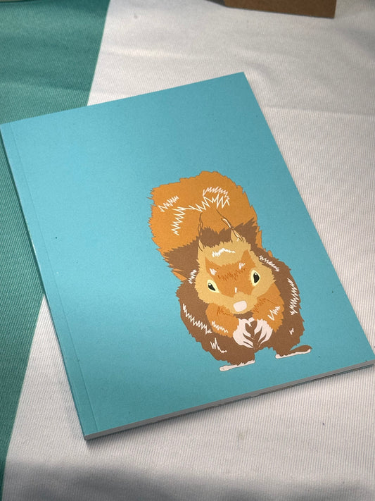 Red Squirrel A6 notebook (teal)