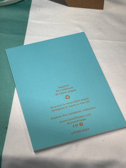Red Squirrel A6 notebook (teal)