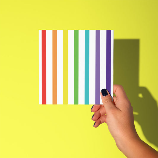 Wide Rainbow Stripe Greetings Card