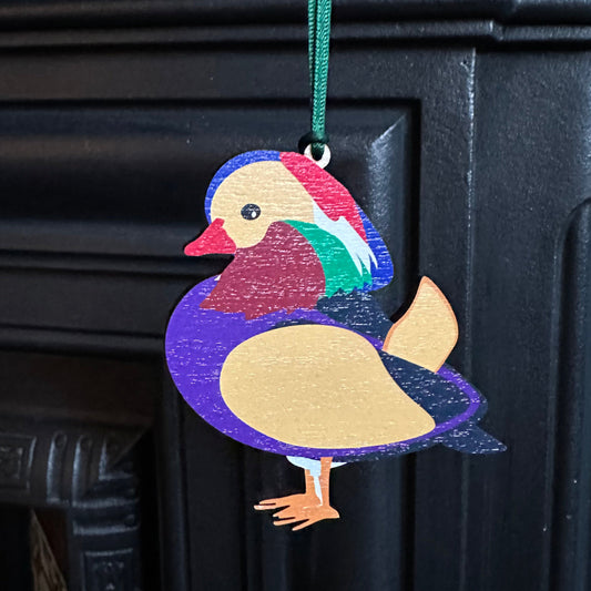 Wooden Mandarin Duck Hanging Decoration