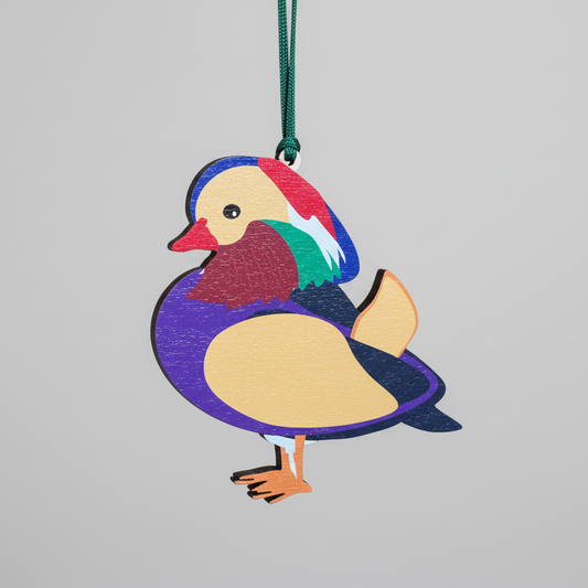 Mandarin Duck Wooden Charm Hanging Decoration