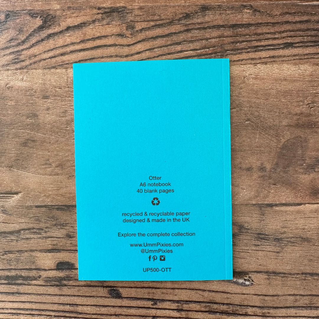 back cover of otter design pocket notebook 
