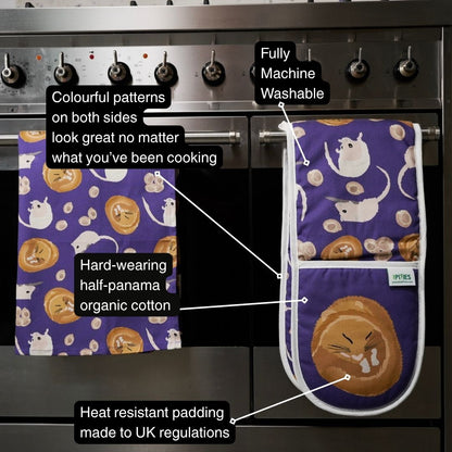 Dormouse Colourful Double Oven Gloves