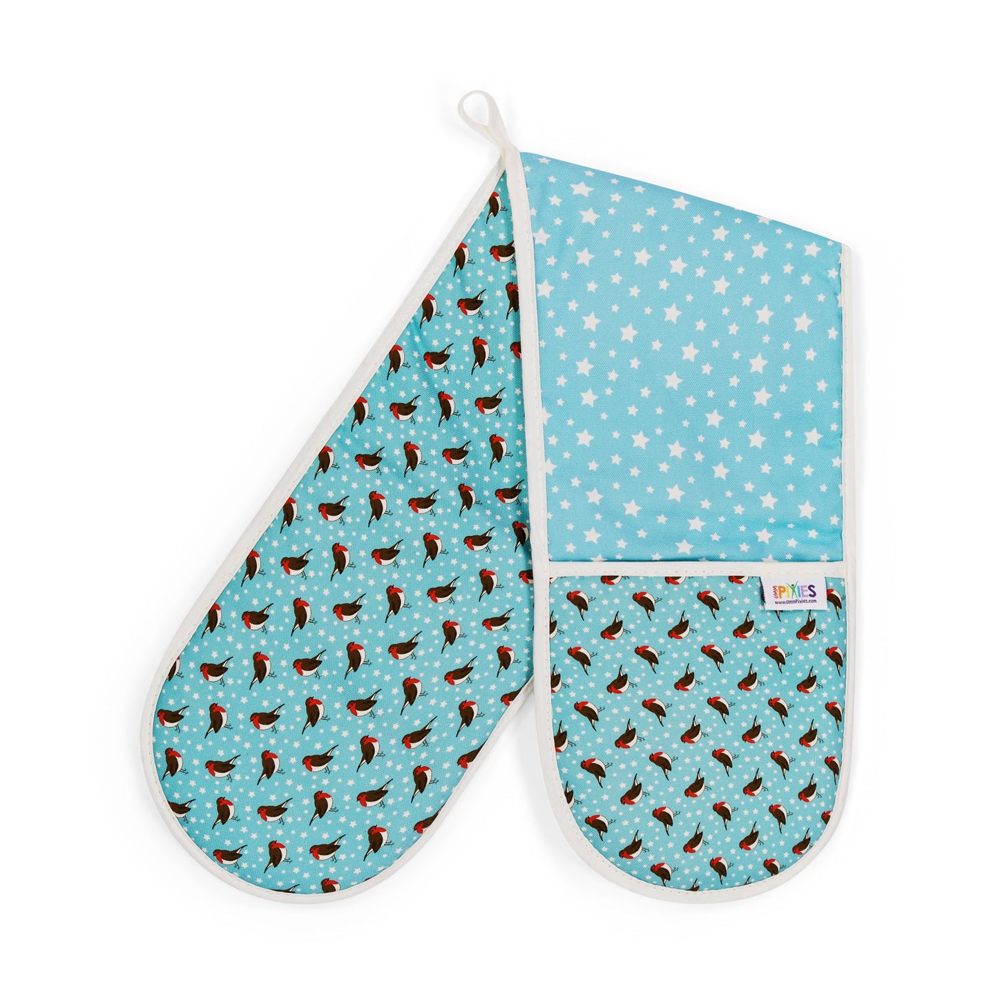Blue Robins Oven Gloves in 100% Organic Cotton