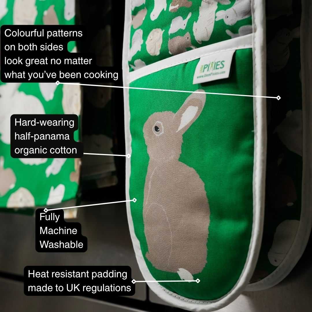Rabbits Double Oven Gloves