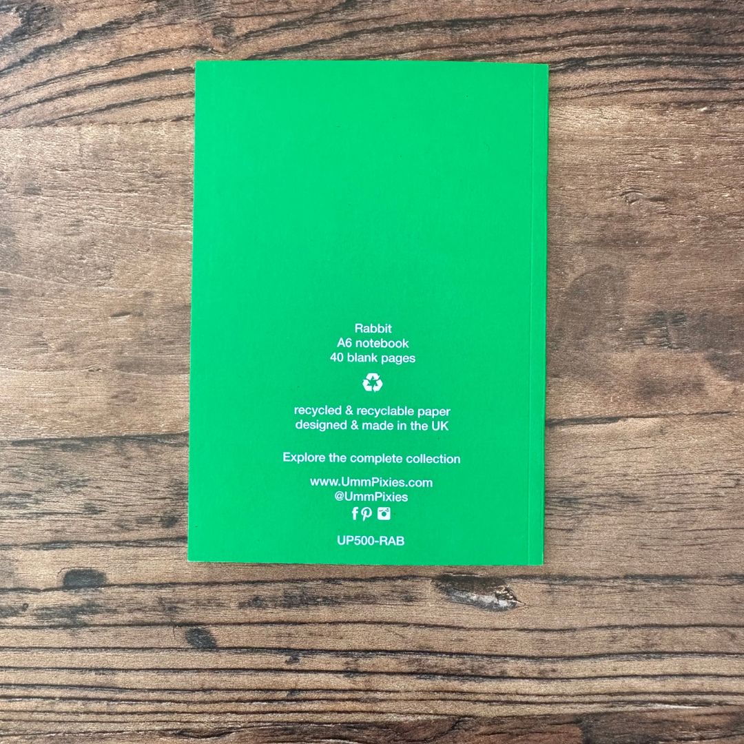 back cover of rabbit design pocket notebook 