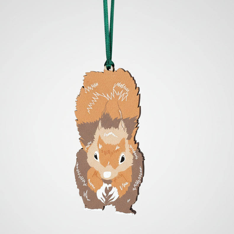 Red Squirrel Wooden Hanging Decoration