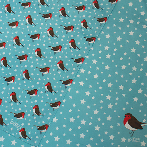Robins and Robin and Stars coordinating tea towel designs