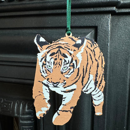 Wooden Tiger Cub Hanging Decoration