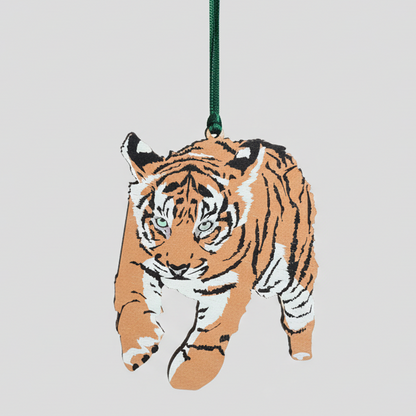Sumatran Tiger Cub Wooden Charm Hanging Decoration