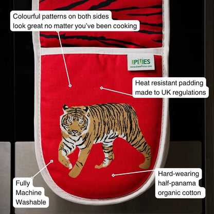 Tigers Colourful Double Oven Gloves
