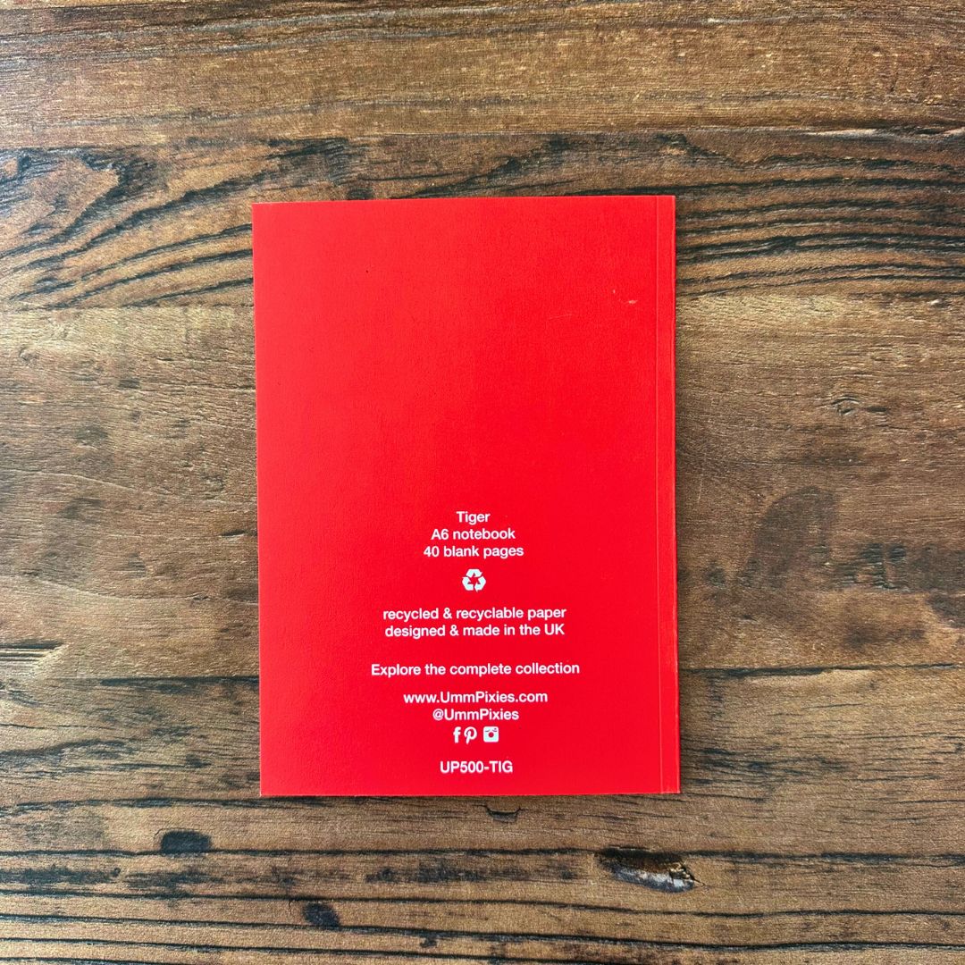 back cover of tiger design pocket notebook 