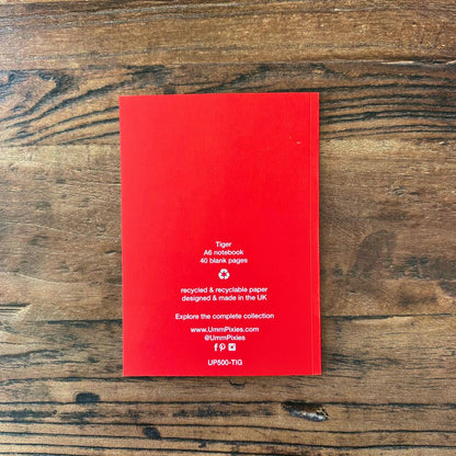 back cover of tiger design pocket notebook 