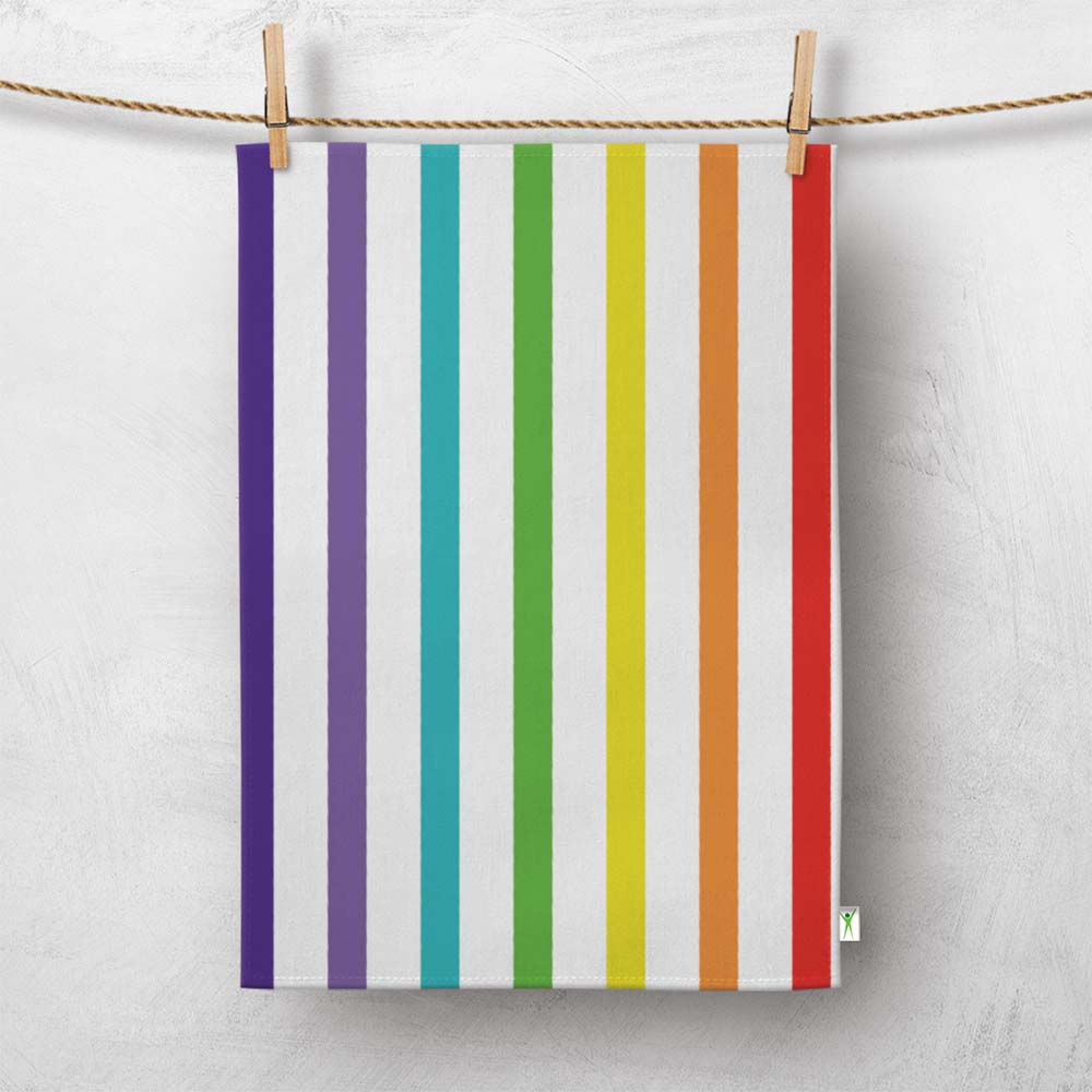 Limited edition: Wide Rainbow Stripe, Colourful Tea towel