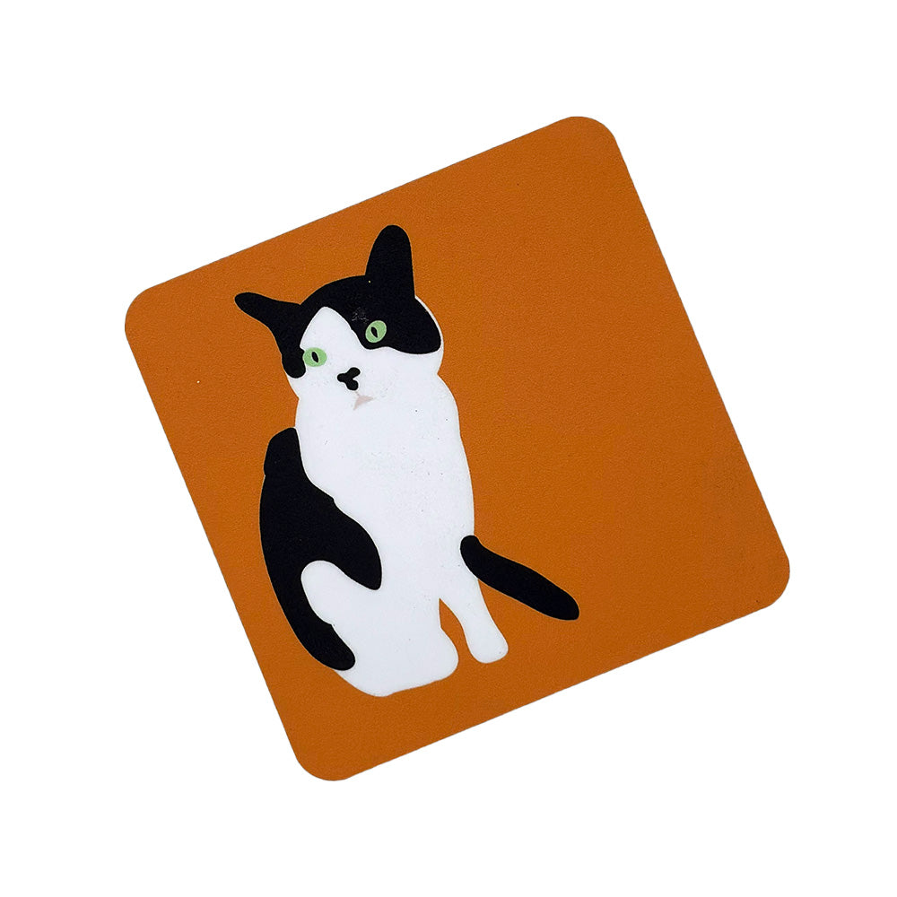 tuxedo cat coaster from UmmPixies 