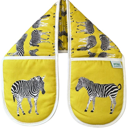 Yellow Zebra design oven gloves